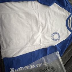 chrome hearts white and blue longsleeve