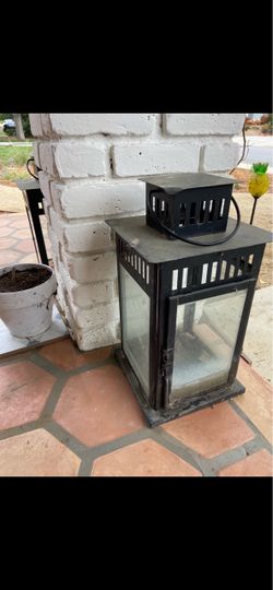 Black Metal Candle Lanterns Set of 2