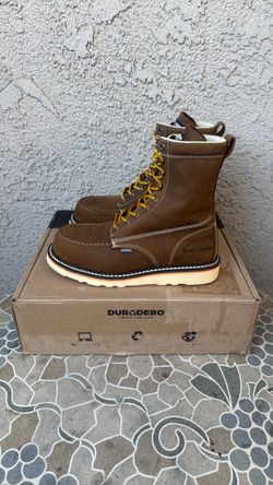 WORK BOOTS DURADERO SAFETY TOE MOC WEDGE 8 SIZE 11 WIDE MENS