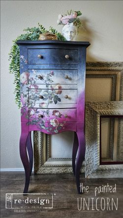 Petite refinished jewelry armoire