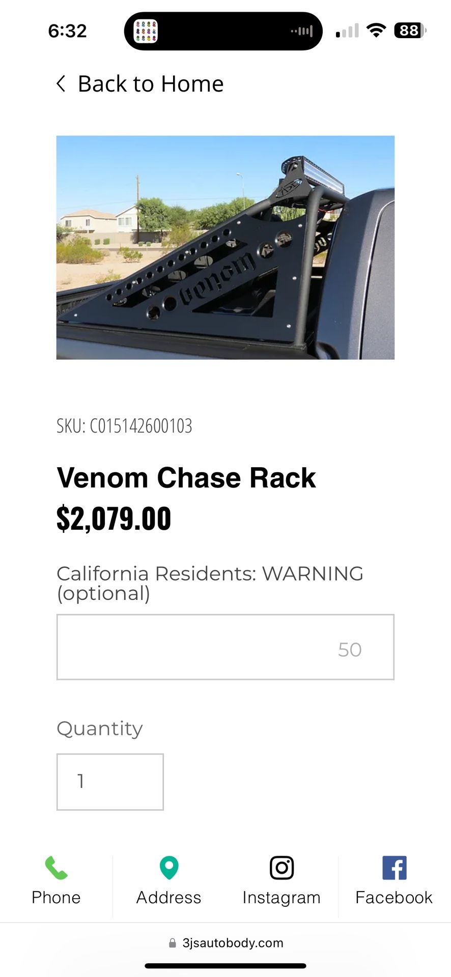 Addictive Desert Design Venom Chase Rack for Ford Raptor