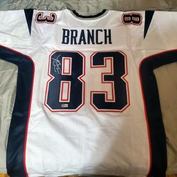 DEION BRANCH SIGNED AUTOGRAPHED PATRIOTS JERSEY 