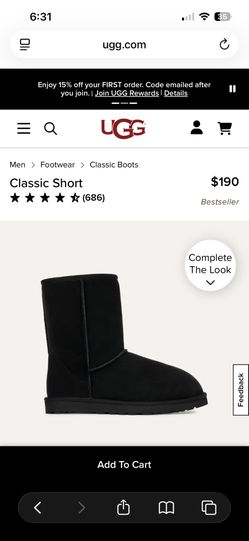 Ugg Men’s Black Classic Short