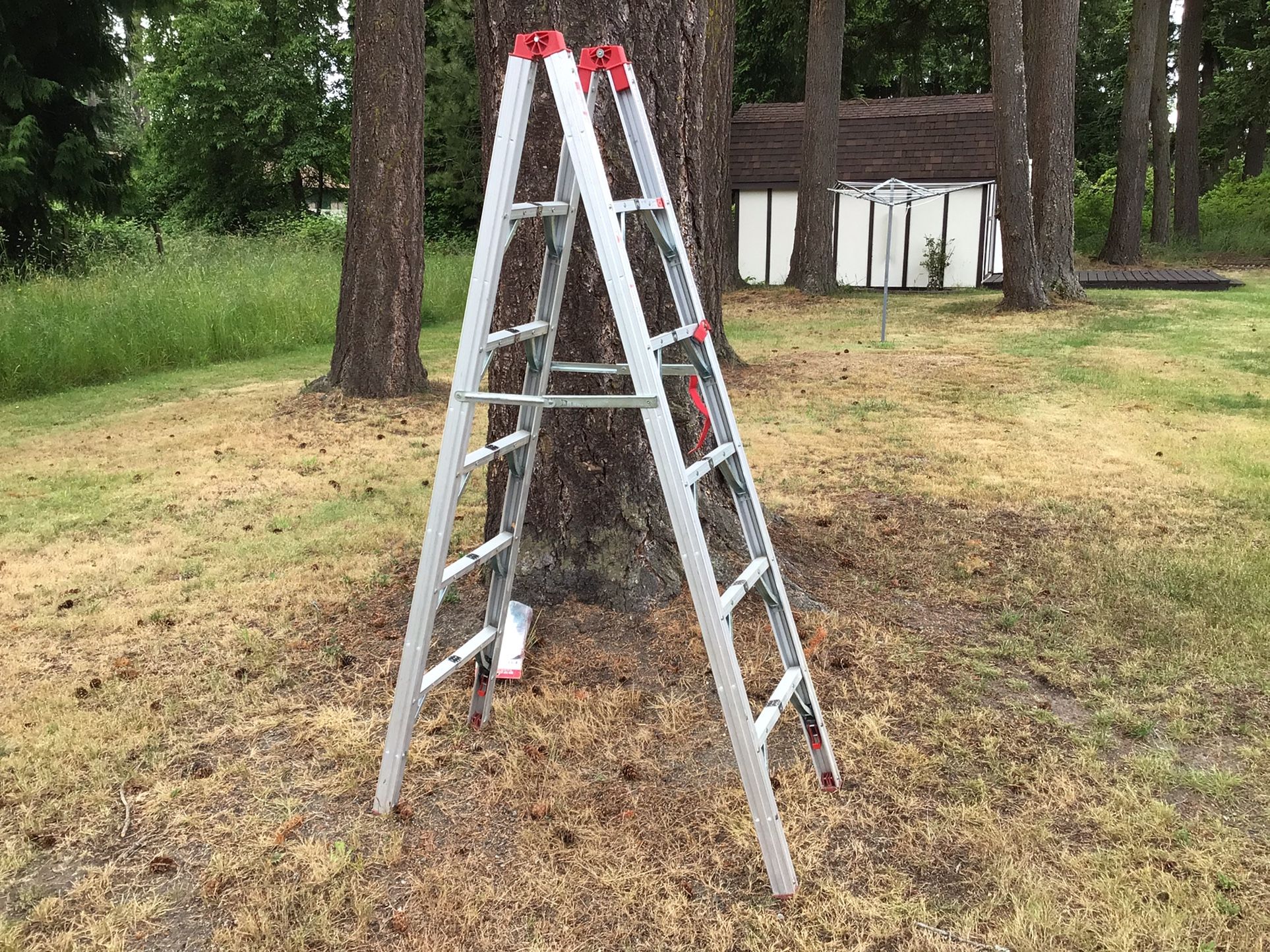 Folding Ladder, Great For RVs!  6 Ft With Top Shelf Additional Accessory