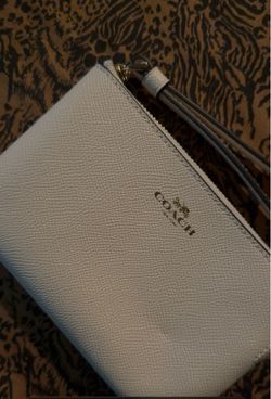 Coach Outlet White Leather Wristlet