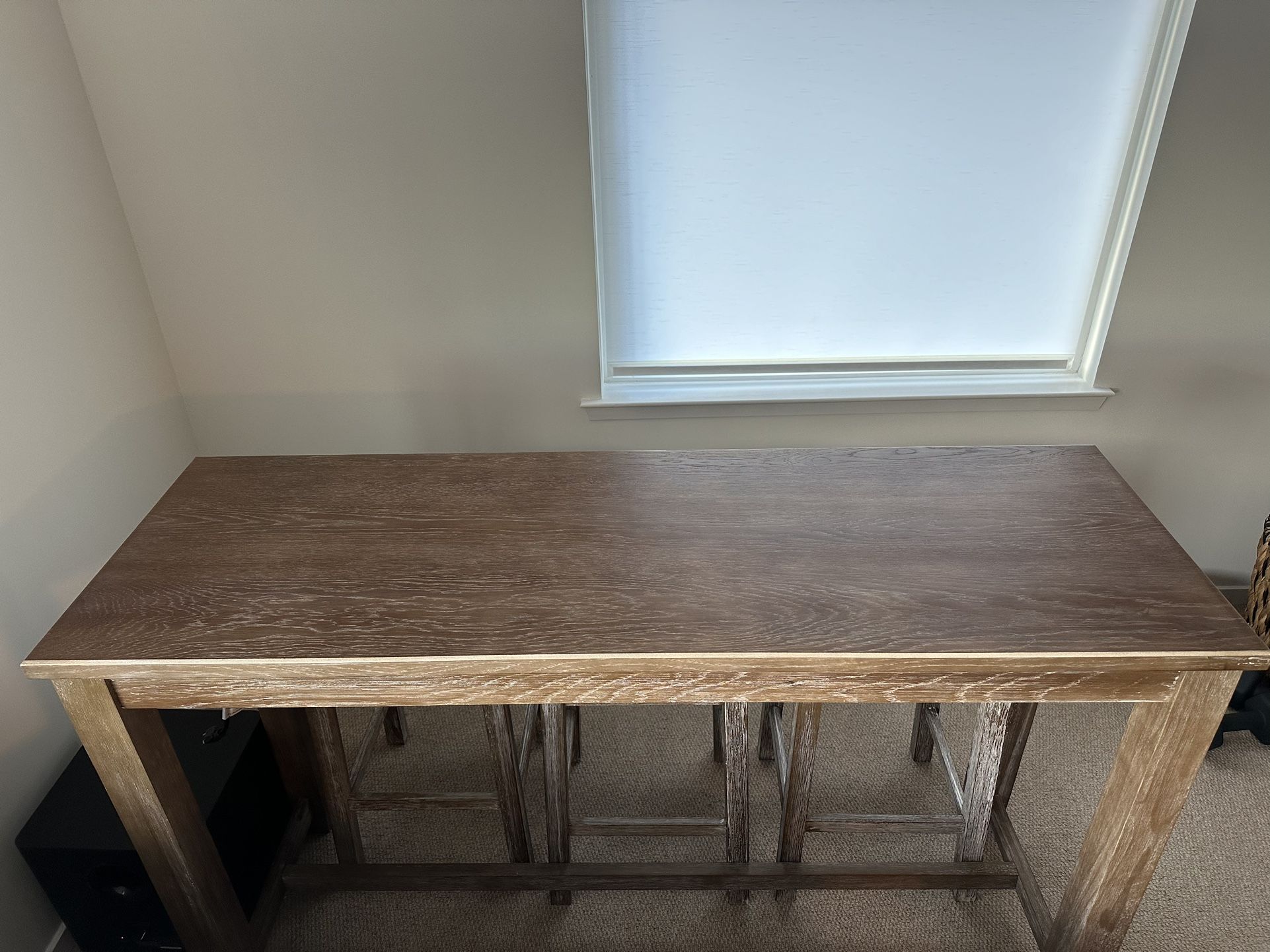 Console Bar/Table With 3 Bar Stools