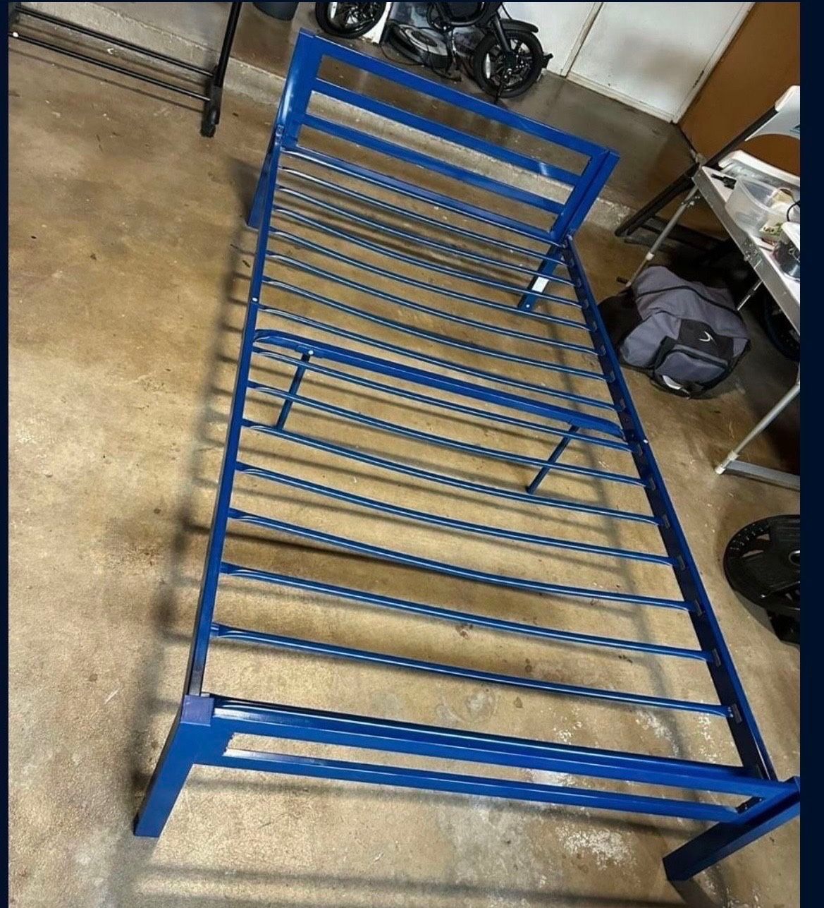 🛏️ Blue Metal Twin Bed Frames (2 Available)