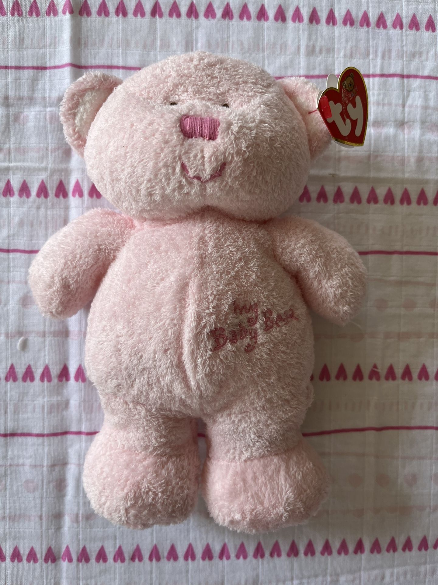 2005 Vintage Ty Pluffies Pink My Baby Bear Teddy