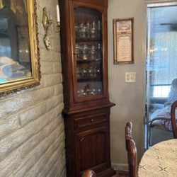 Vintage Brazilian Rosewood Corner Display Cabinet or Dry Bar (please read)