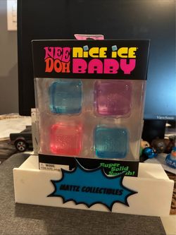 Nee Doh Nice Ice Baby Super Solid Squish Squeeze Toy Cubes 4 Pack Assorted
