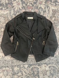 Little Girls Doe, a Dear Moto Style Vegan Leather Jacket