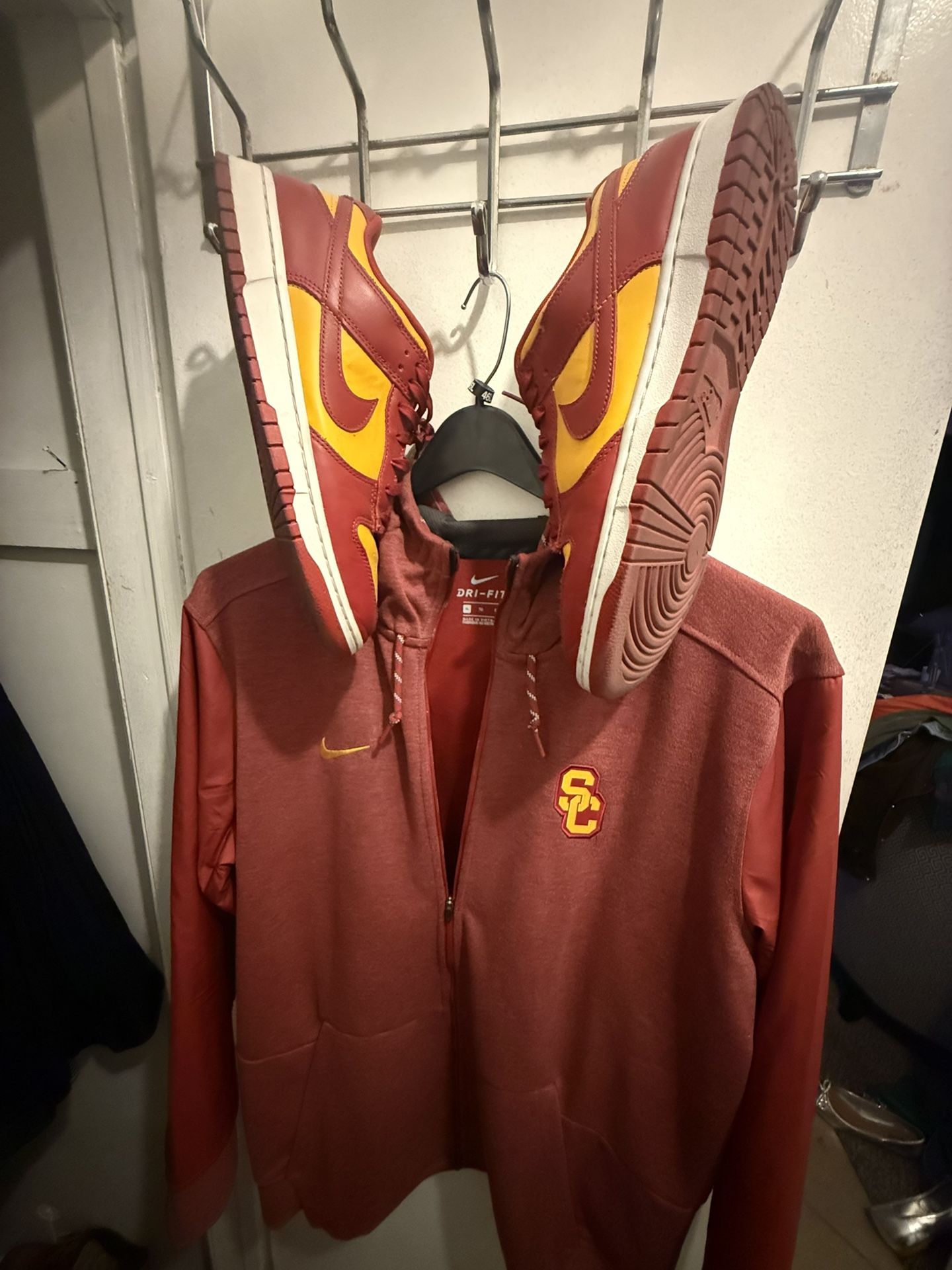 Nike Dunk Low USC Size 12 And USC Nike Jacket Xl