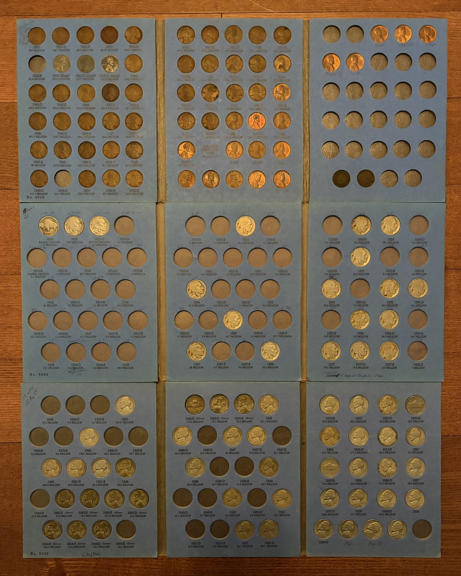 Wheat Penny, Buffalo Nickel & Jefferson Nickel Coin Albums