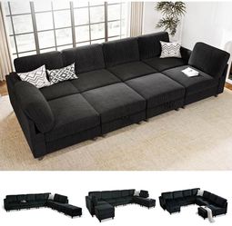 108” Modular Sectional Sofa Bed – 8 Seater w/ Storage, New in Box