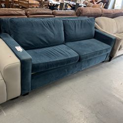 Blue Velvet Couch (in Store)