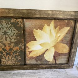 Large Framed Wall Art – Floral Design 1 Meter Wide