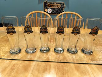 Pittsburgh Steelers Super Bowl Pilsner Glass Set of 6