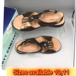 Brand new Soft & Comfortable Women’s Leather Sandal. Has adjustable straps Sizes available 10 & 11