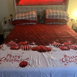 Queen Size Bed With Lighted Head Board For Sale 