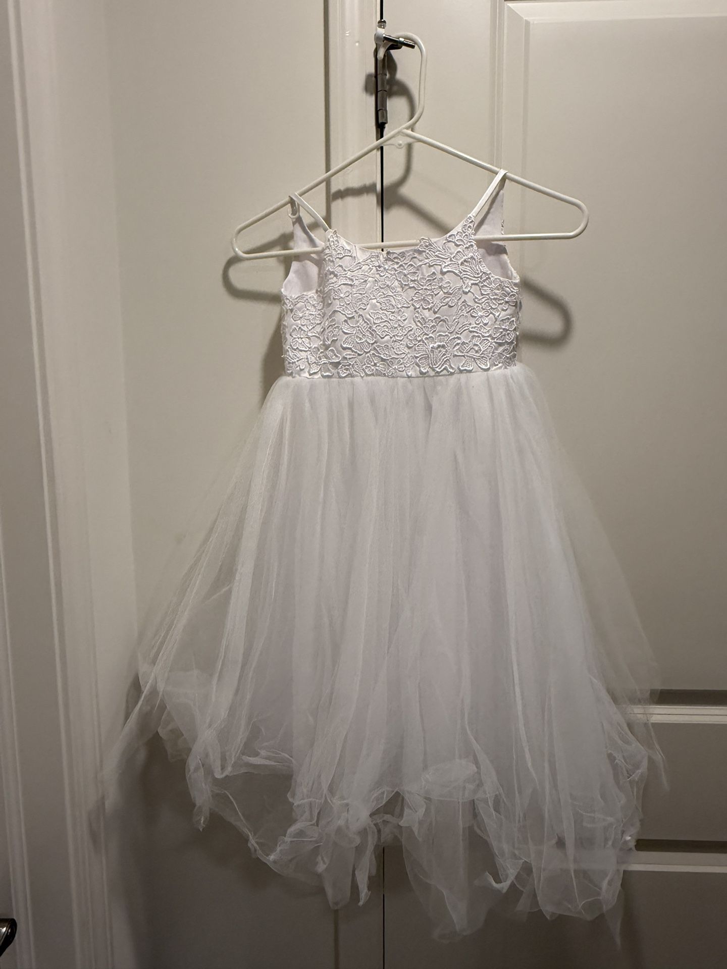 Elegant White Lace Kids Dress
