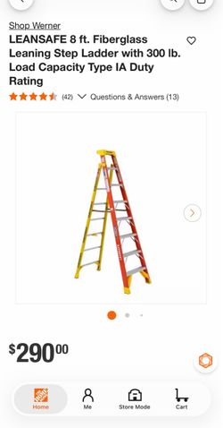 New LEANSAFE 8 ft. Fiberglass Leaning Step Ladder with 300 lb. Load Capacity Type IA Duty Rating