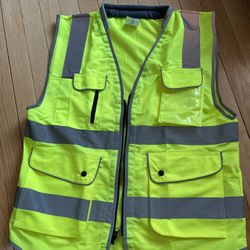 safety vest with 9 pockets ad zipper