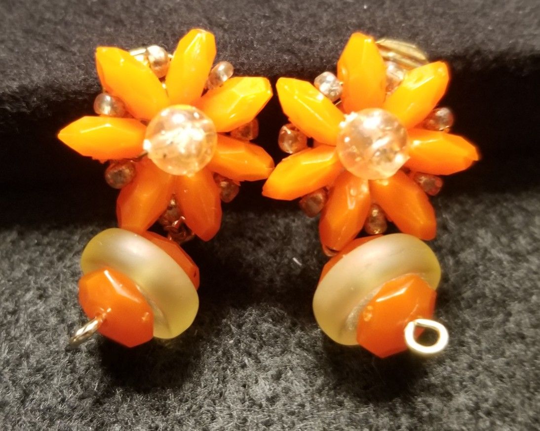 Two Pair Vintage Germany Clip On Earrings