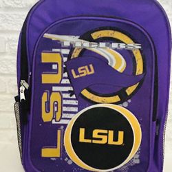 LSU Tigers Kids Purple School Travel Backpack Brand New With Tag 16.5" ×13