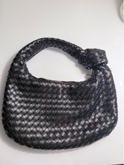 Woven black shoulder bag/ purse