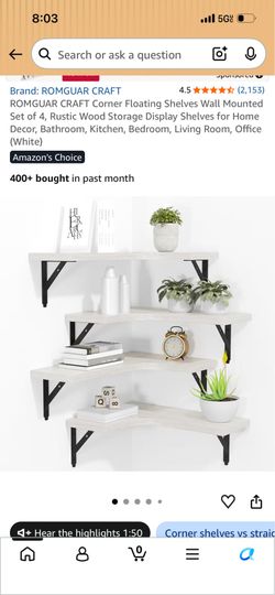 Super cute four piece, floating shelves however missing the brackets and I don’t wanna go by any
