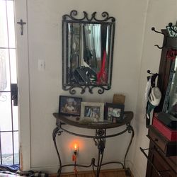 Antique Mirror And Stand