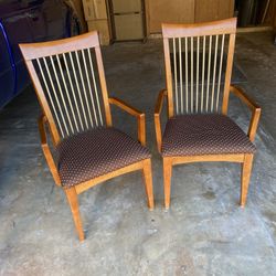 Cherry Wood Or Oak Padde Chairs (2) Very nice Solid 