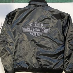 Vintage XL Harley Davidson Bomber Jacket