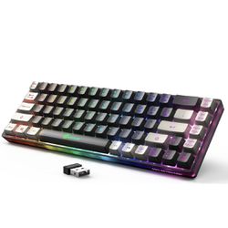 GEODMAER 65% Wireless Gaming Keyboard, Rechargeable Backlit Gaming Keyboard, Ultra-Compact Mini Mechanical Feel Anti-ghosting Keyboard for PC Laptop P