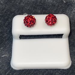 Red Studs 14k Gold