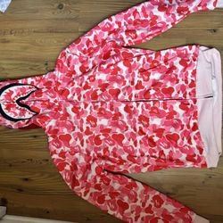 Pink Bape Hoodie Size Large Replica 