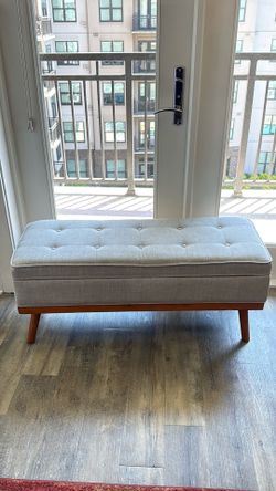 Mid Century Modern Storage Ottoman Bench
