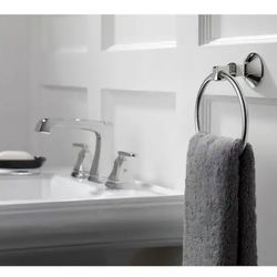 Delta Ashlyn Wall Mount Toilet Paper Holder & Towel Ring Bath Hardware Accessories Polished Chrome