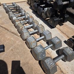 15lb-40lb hex dumbbell set