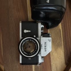 Nikon F 35mm Film Camera – Excellent Condition w/ Leather Case