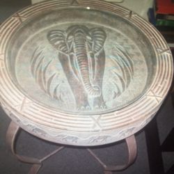 Accent Table With Elephants