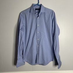 Ralph Lauren Black Label French Cuff Button Down Shirt Mens Size 15 Blue