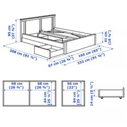 ONLY  BEDFRAME WITH STORAGE DRAWERS
