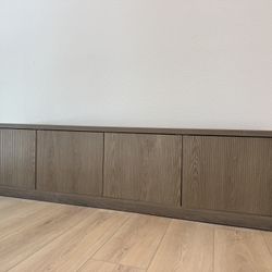 78.5 in. Antiqued Gray Oak TV Stand Fits TV's up to 85 in.