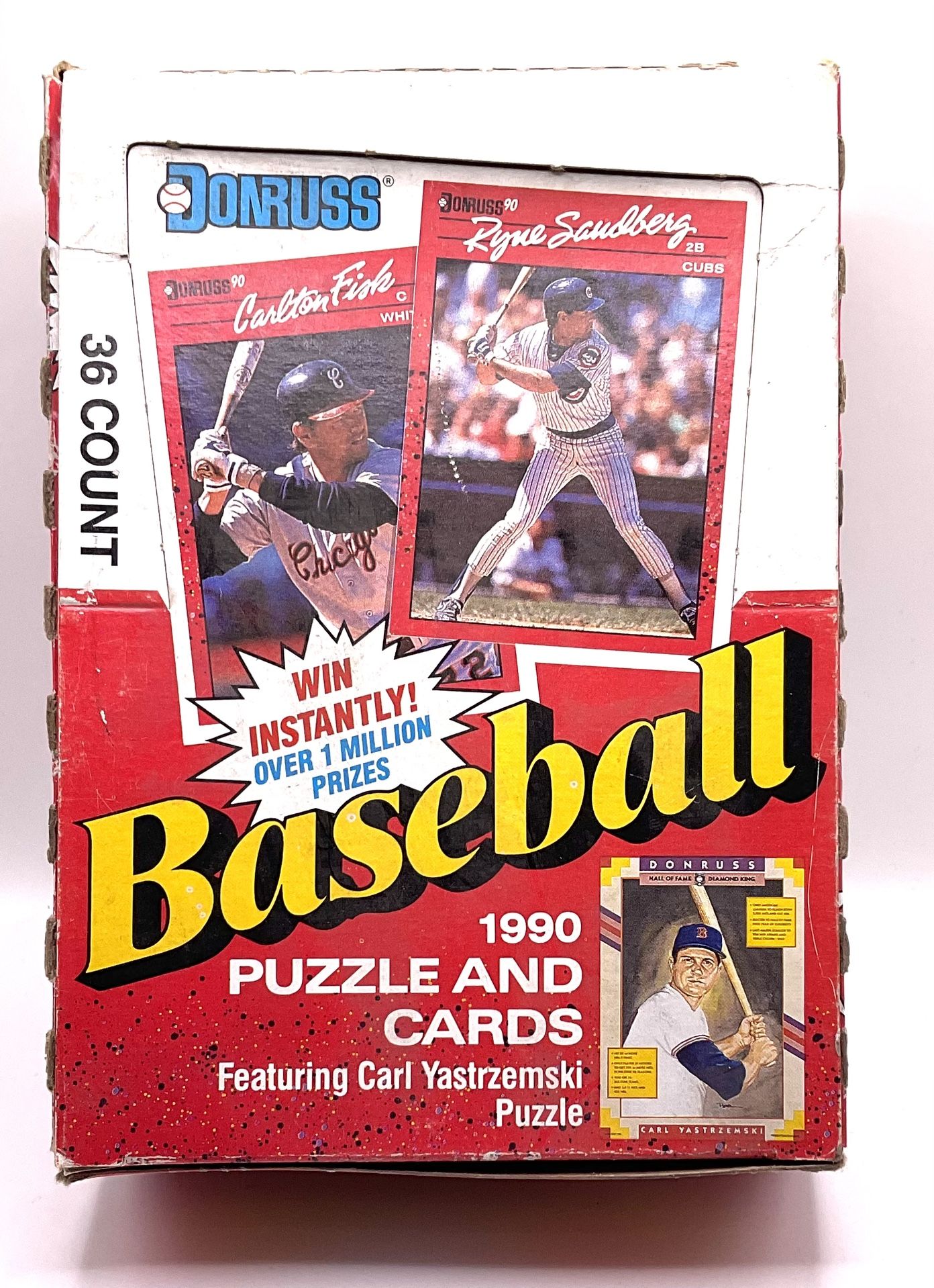 DonRuss 1990 Baseball Puzzle And Cards 36 Wax Packs Open Box Sealed Packs