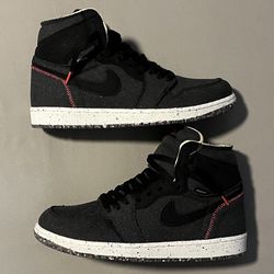 Nike Air Jordan 1 Retro High Zoom Crater Black Grey Brand New DS