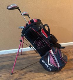 Callaway Strata Pink Women’s Golf Bag w/ 2 woods + Putter