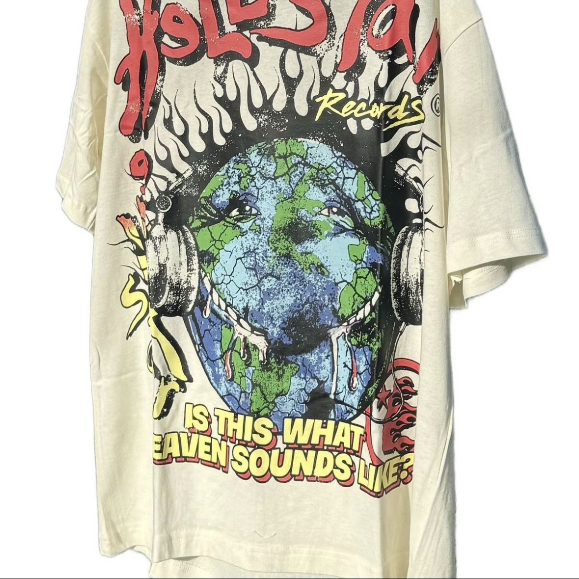 Hellstar Records T Shirt Heaven On Earth (Cream)