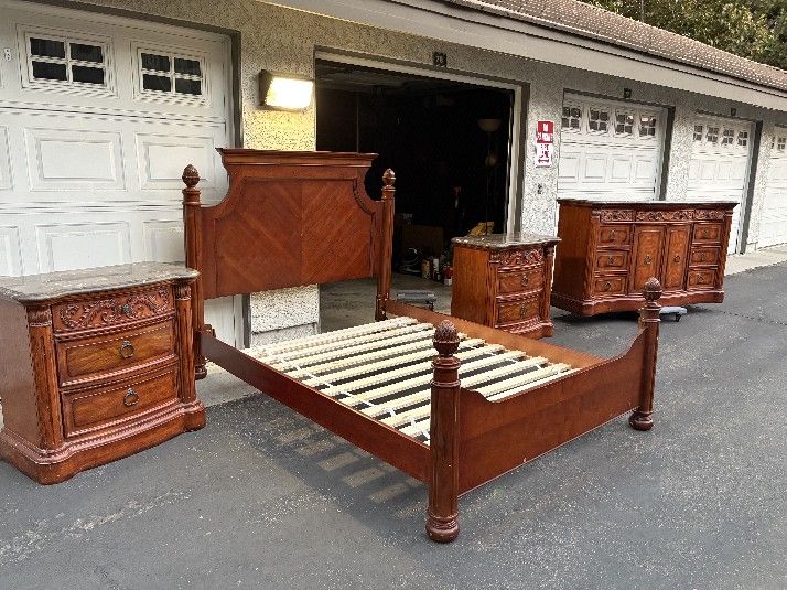 NEED SOLD TODAY 4PC MARBLE TOP QUEEN BEDROOM SET