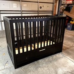 Baby Crib, Mattress, and Dresser 